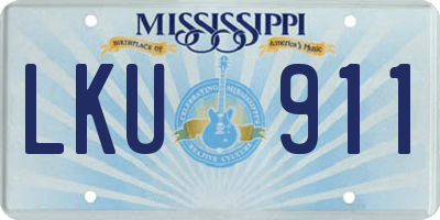 MS license plate LKU911