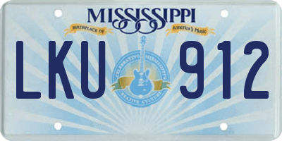 MS license plate LKU912