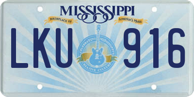 MS license plate LKU916