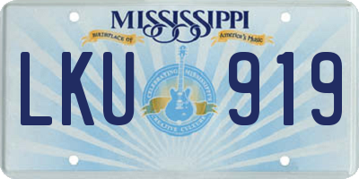 MS license plate LKU919