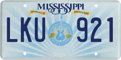 MS license plate LKU921