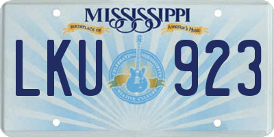 MS license plate LKU923