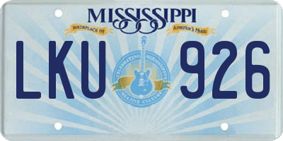 MS license plate LKU926