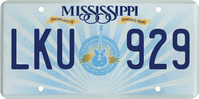 MS license plate LKU929