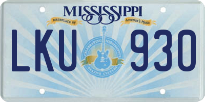 MS license plate LKU930
