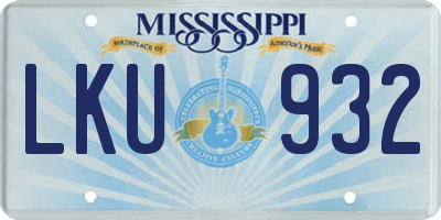 MS license plate LKU932