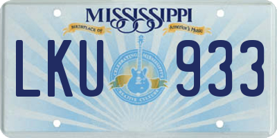 MS license plate LKU933