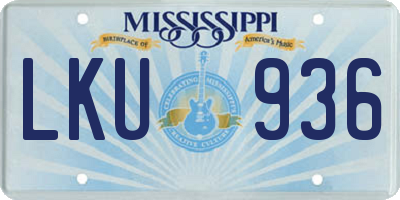 MS license plate LKU936