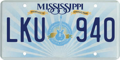 MS license plate LKU940