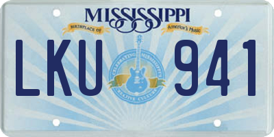 MS license plate LKU941