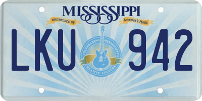 MS license plate LKU942