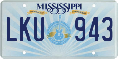 MS license plate LKU943
