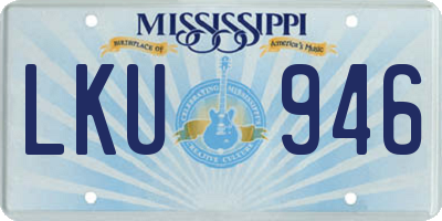 MS license plate LKU946