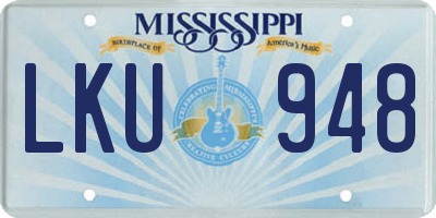 MS license plate LKU948
