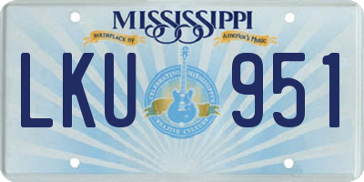 MS license plate LKU951
