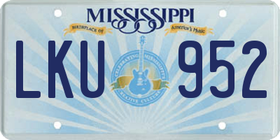 MS license plate LKU952