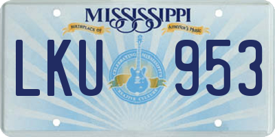 MS license plate LKU953