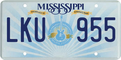 MS license plate LKU955