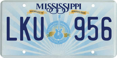 MS license plate LKU956
