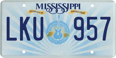 MS license plate LKU957