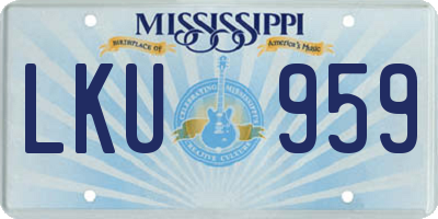 MS license plate LKU959