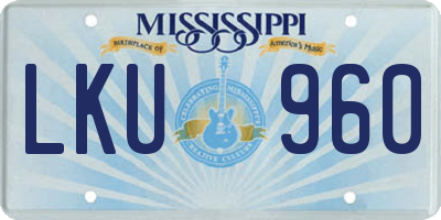 MS license plate LKU960