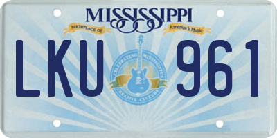 MS license plate LKU961