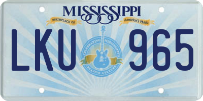 MS license plate LKU965