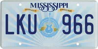 MS license plate LKU966