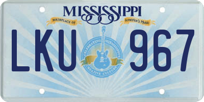 MS license plate LKU967