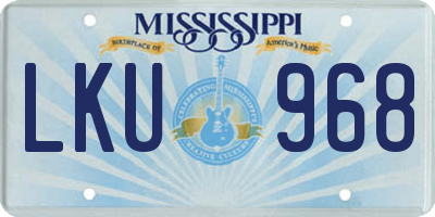 MS license plate LKU968