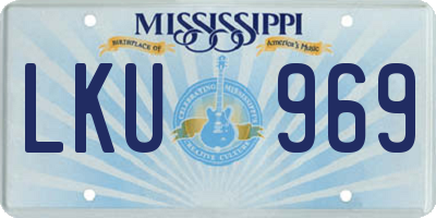 MS license plate LKU969