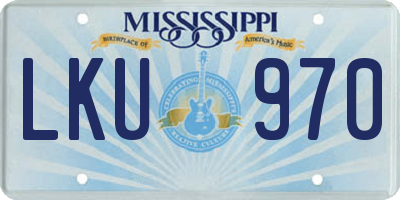 MS license plate LKU970
