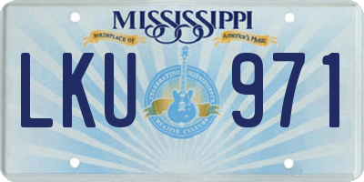 MS license plate LKU971