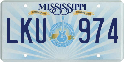MS license plate LKU974