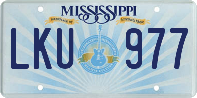 MS license plate LKU977