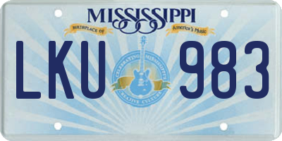 MS license plate LKU983