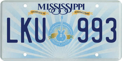 MS license plate LKU993