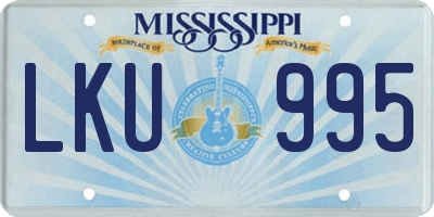 MS license plate LKU995