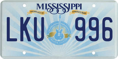 MS license plate LKU996