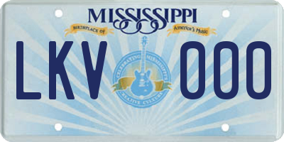 MS license plate LKV000