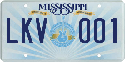 MS license plate LKV001