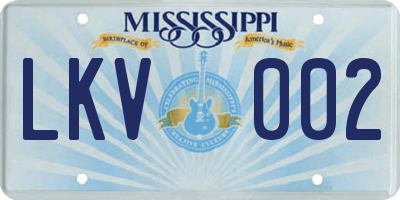 MS license plate LKV002