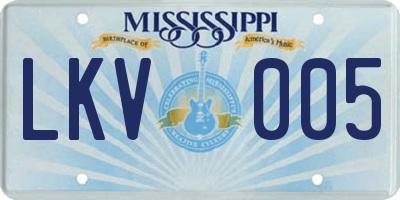 MS license plate LKV005