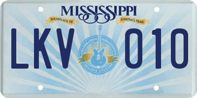 MS license plate LKV010