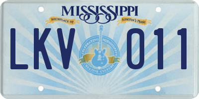 MS license plate LKV011