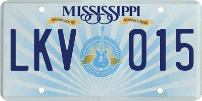 MS license plate LKV015
