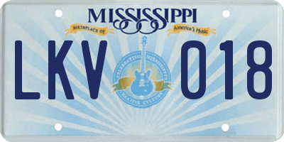 MS license plate LKV018