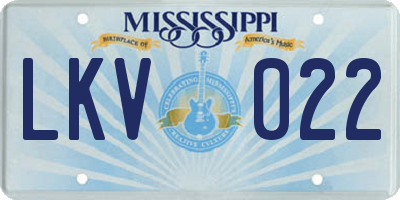 MS license plate LKV022