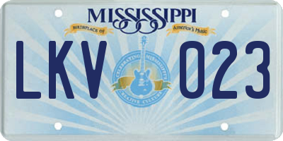MS license plate LKV023